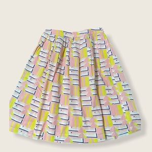 J. Crew Geometric High Waisted Pink Skirt